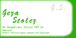 geza stolcz business card